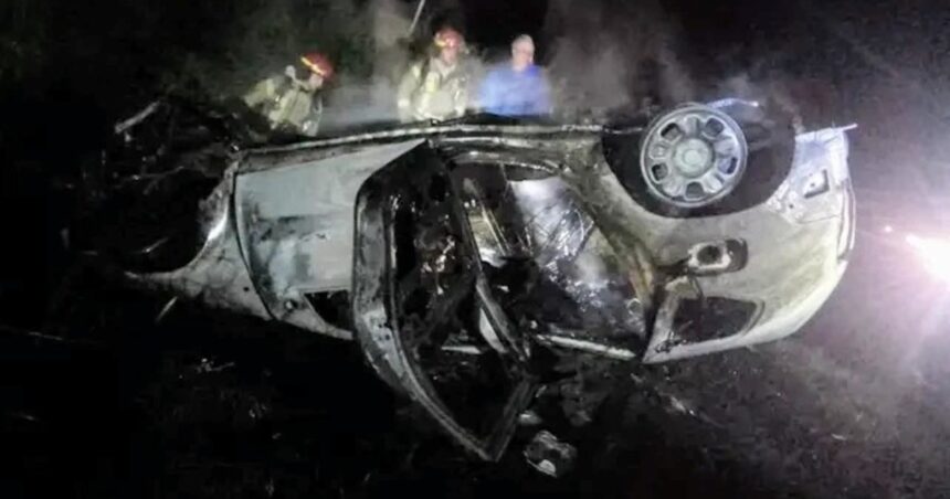 Tragedia en Rufino: dos adultos y un bebé murieron cuando su auto volcó y se incendió Tragedia en Rufino: dos adultos y un bebé murieron cuando su auto volcó y se incendió