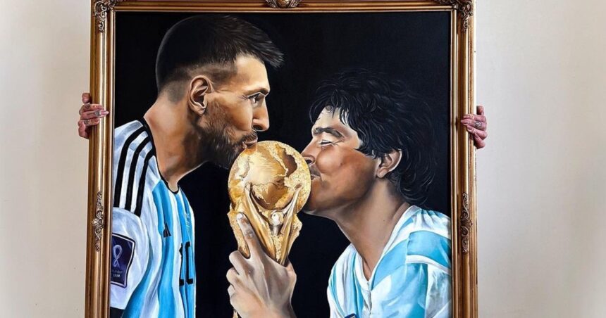 La historia de Lú Sedova, la artista a la que le cambió la vida unir a Messi con Maradona