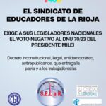 El SELAR rechazo el DNU de Milei por “inconstitucional, ilegal y antidemocrático”