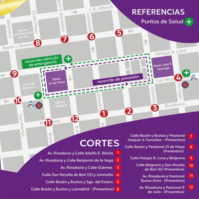 Informan cortes de calles por la realización de la procesión Informan cortes de calles por la realización de la procesión