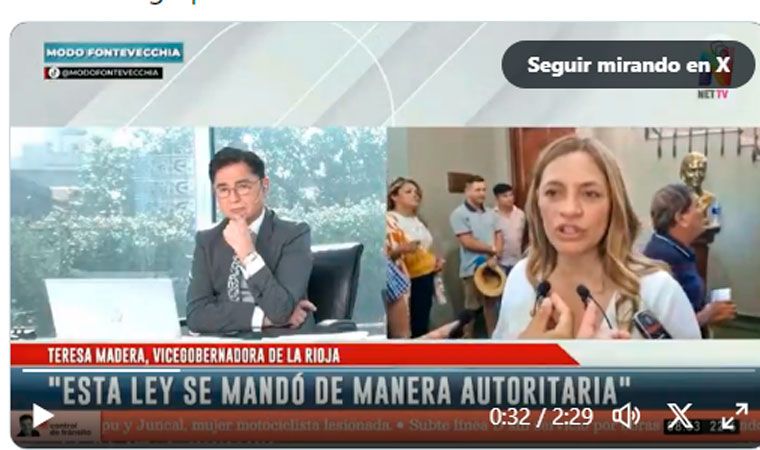 Teresita Madera. dijo que Martín Menem alienta un golpe contra Ricardo Quintela Teresita Madera. dijo que Martín Menem alienta un golpe contra Ricardo Quintela