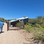 Desiderio Tello: Se le reventó un neumático, volcó y se salvó de milagro
