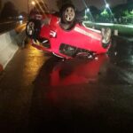 Vuelco de un automóvil en Ruta Provincial N°5