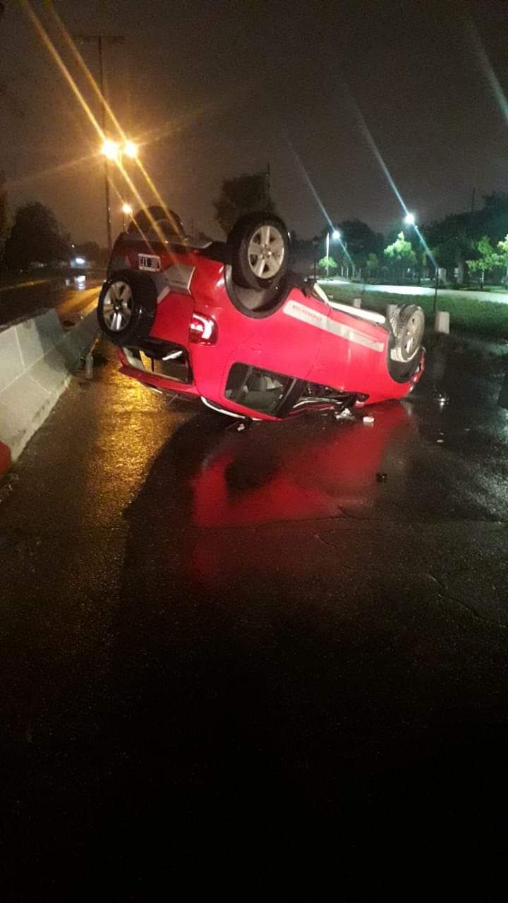 Vuelco de un automóvil en Ruta Provincial N°5