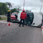 Espectacular choque en cadena seguido de vuelco se registró por Ruta 5