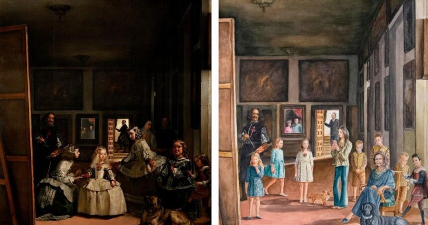 Reversión de “Las Meninas”: la corte española con jeans y celulares Reversión de “Las Meninas”: la corte española con jeans y celulares