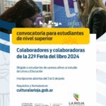 Convocatoria para estudiantes de nivel secundario para ser colaboradores en la Feria del Libro