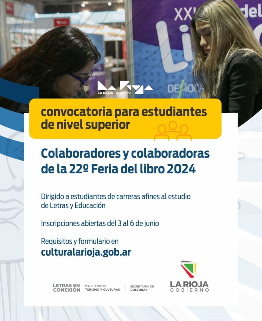 Convocatoria para estudiantes de nivel secundario para ser colaboradores en la Feria del Libro Convocatoria para estudiantes de nivel secundario para ser colaboradores en la Feria del Libro