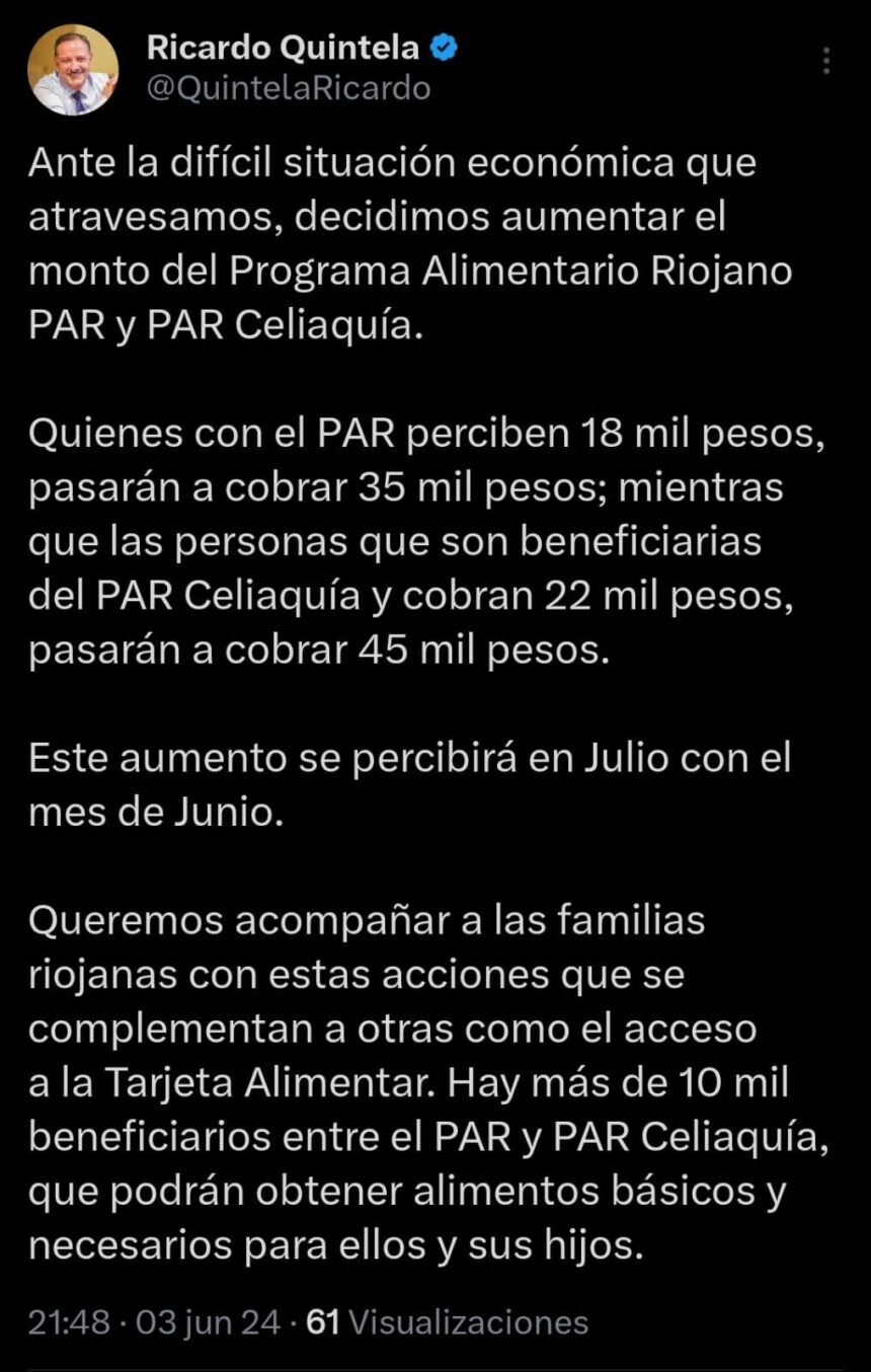 Nuevo aumento en la tarjeta PAR