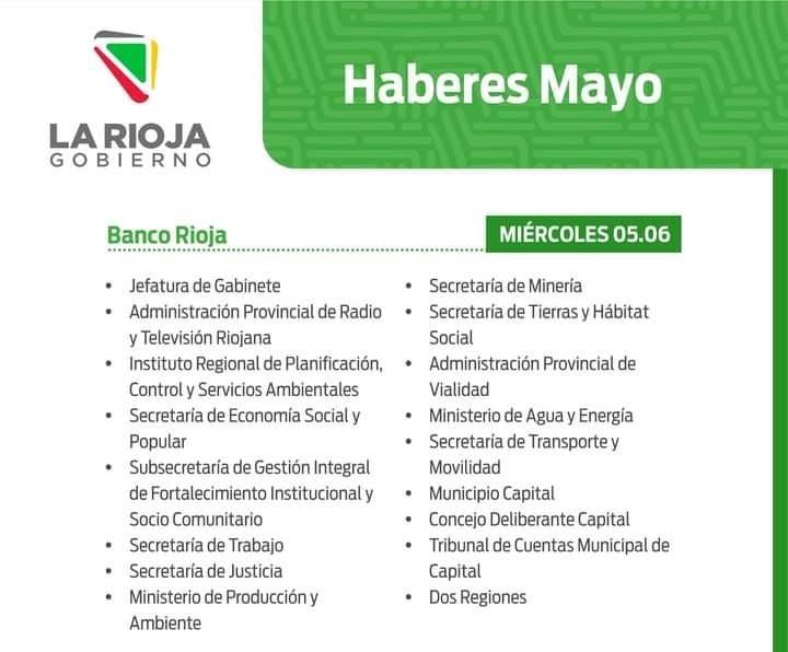 Cronograma de pago a empleados estatales para este 5 de junio Cronograma de pago a empleados estatales para este 5 de junio