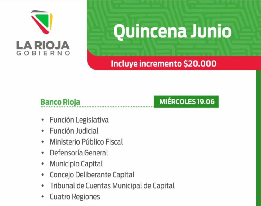 Cronograma de pago de la Quincena a empleados estatales para este 19 de junio Cronograma de pago de la Quincena a empleados estatales para este 19 de junio