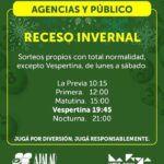 AJALaR informó el cronograma de sorteos de quiniela a realizarse durante el receso invernal