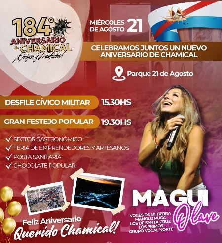 En una jornada atípica, Chamical celebra su 184 aniversario En una jornada atípica, Chamical celebra su 184 aniversario