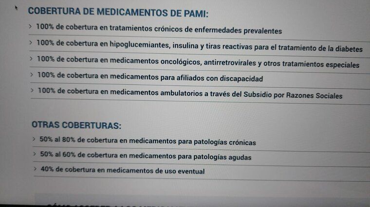 PAMI rechaza la información sobre baja de cobertura en medicamentos PAMI rechaza la información sobre baja de cobertura en medicamentos