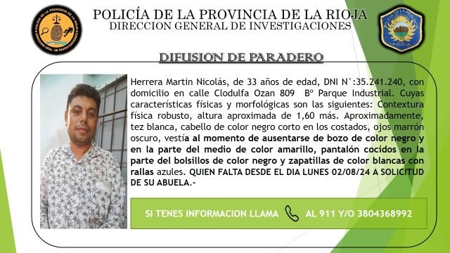 Se busca el paradero de Martin Herrera Se busca el paradero de Martin Herrera