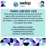 La Rioja: Convocan a los docentes de escuelas privadas a sumarse al paro