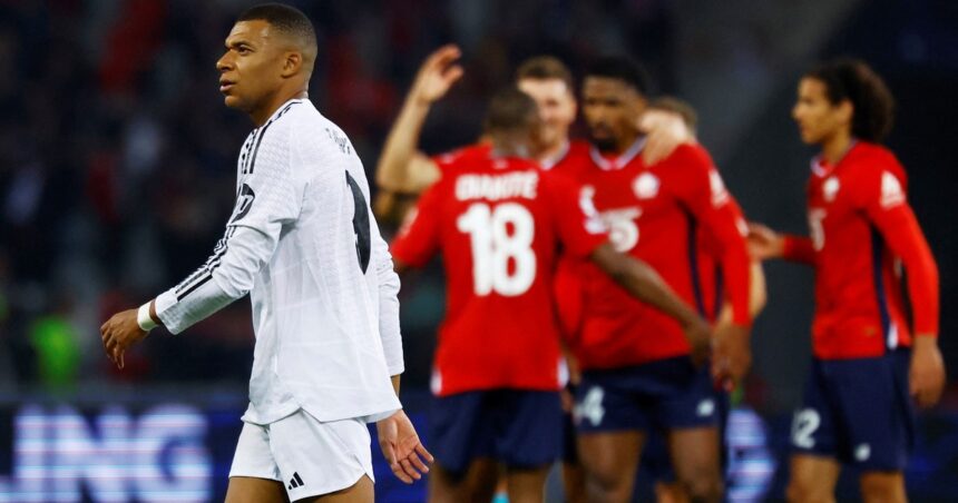 Lille dio el golpe y venció a un Real Madrid que se acordó tarde de mandar a la cancha a Mbappé Lille dio el golpe y venció a un Real Madrid que se acordó tarde de mandar a la cancha a Mbappé