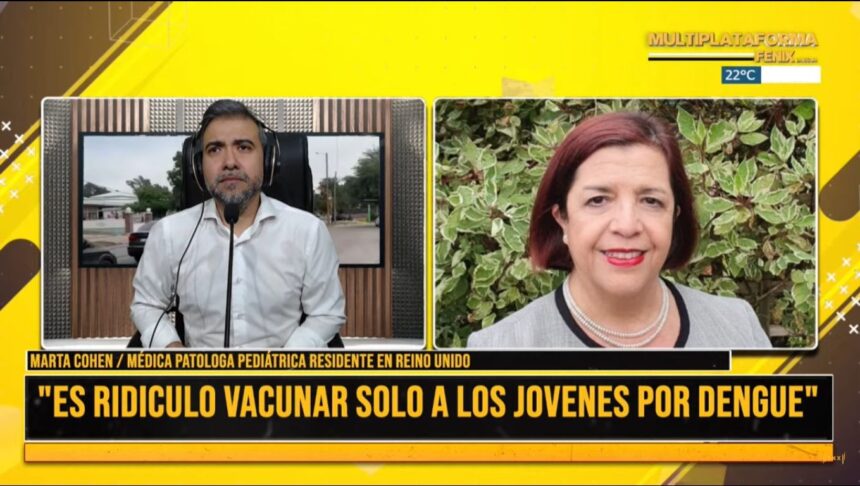 Marta Cohen, sobre la vacunación por el dengue: “es ridículo que sólo vacunen a los jóvenes”