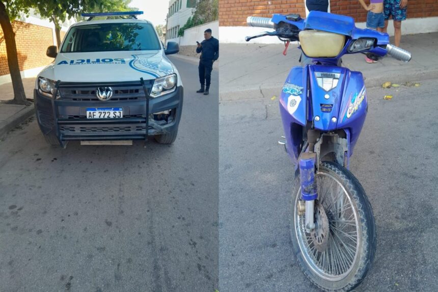 Chilecito: Un móvil policial colisionó con una moto Chilecito: Un móvil policial colisionó con una moto