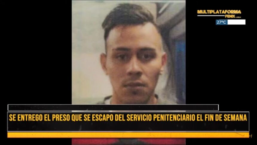 Se entregó el preso fugado del Servicio Penitenciario Se entregó el preso fugado del Servicio Penitenciario