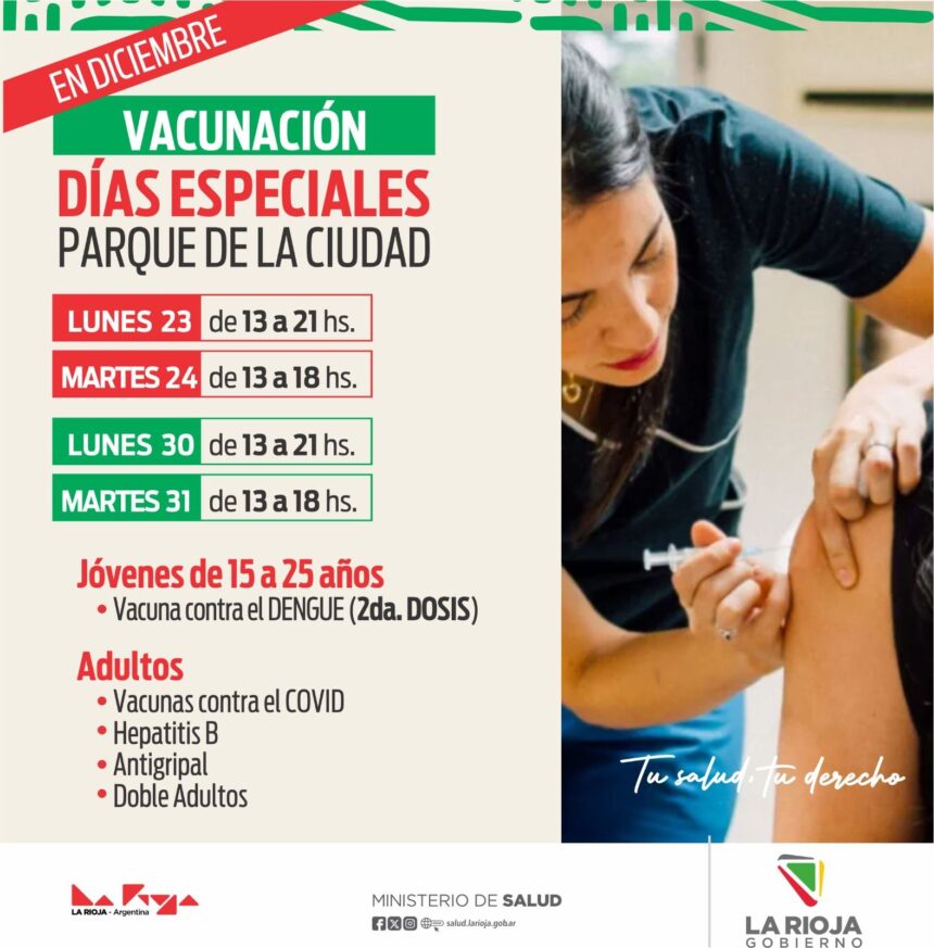 El Ministerio de Salud informa los horarios de atención de los vacunatorios durante las fiestas El Ministerio de Salud informa los horarios de atención de los vacunatorios durante las fiestas
