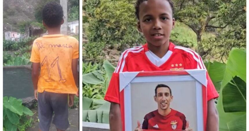 El conmovedor gesto de Ángel Di María con un niño de Cabo Verde que “fabricó” su camiseta