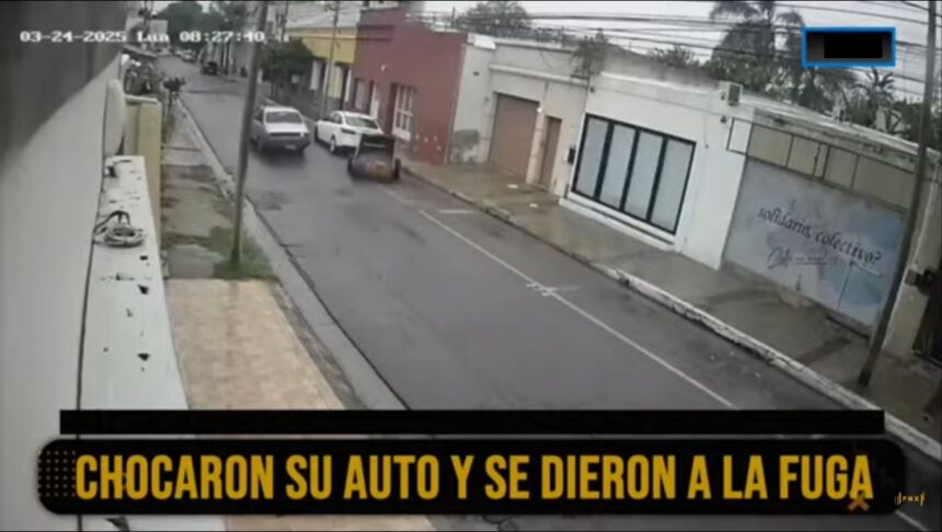 Chocaron su auto y se dieron a la fuga Chocaron su auto y se dieron a la fuga