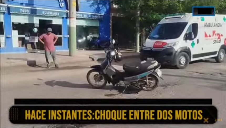 Por esquivar otra motocicleta, conductora cayó y terminó con heridas