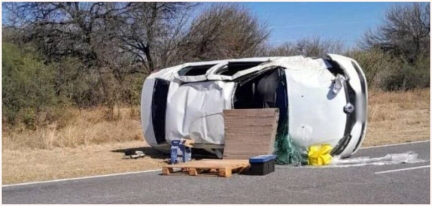 Una mujer riojana resultó herida tras volcar con su auto en la Ruta nacional N° 20 en San Luis